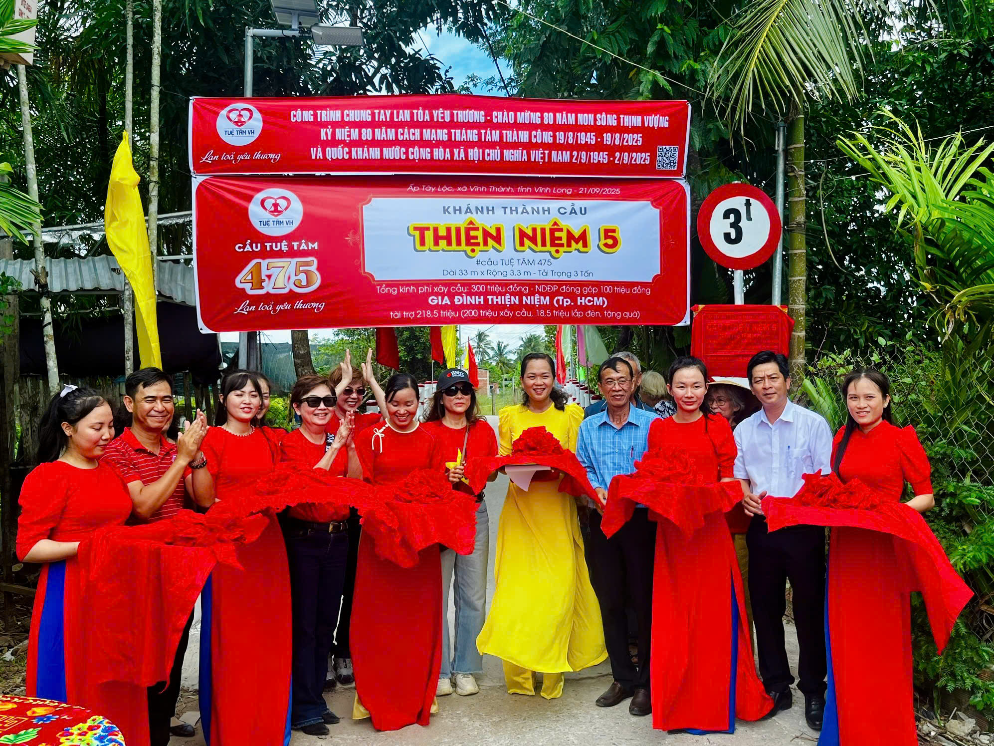 Khánh thành cầu Thiện Niệm 5 tại xã Vĩnh Thành- niềm vui lớn cho người dân 